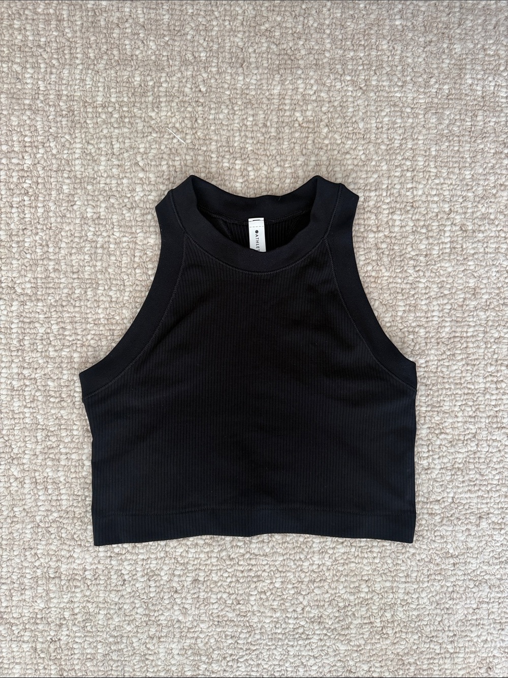 Athleta Ribbed Black Crop Tank Top - Women